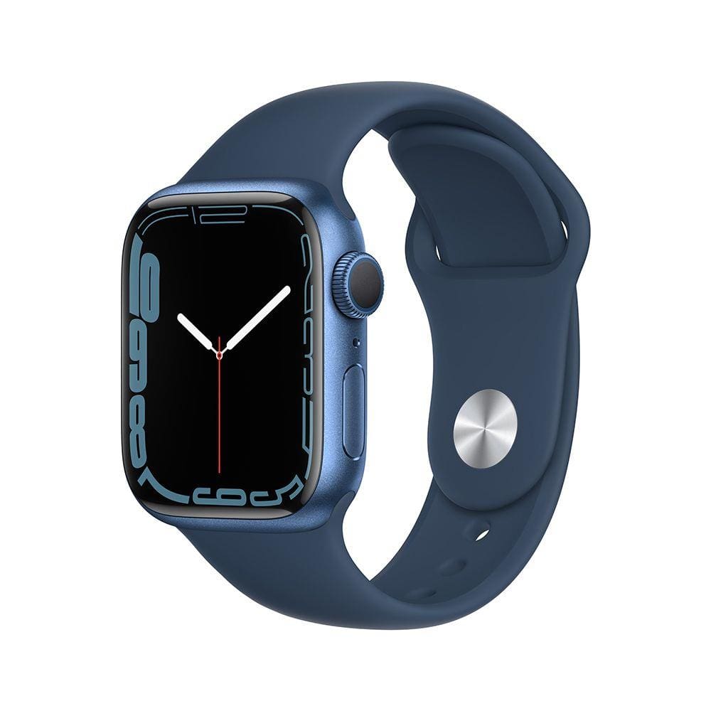 Apple Watch Series 7 GPS, 41mm caixa Azul de alumínio Pulseira esportiva azul-abissal 