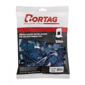 Espaçador Nivelador Slim 1,0mm Azul Cortag C/ 100 Peças