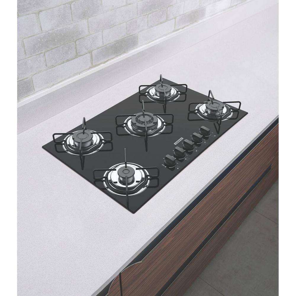 Cooktop 5 bocas tramontina glass brasil 5gg 70 Casas Bahia