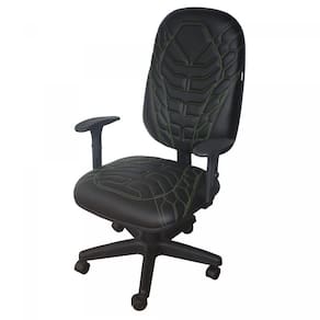 Cadeira Gamer Naja Braço Regulável Modelo Presidente Ecoflex Costura Verde