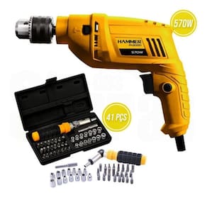 Furadeira Impacto 3/8 Gyfi2000 Hammer + Bits Soquetes 41 Pçs 110V/220V