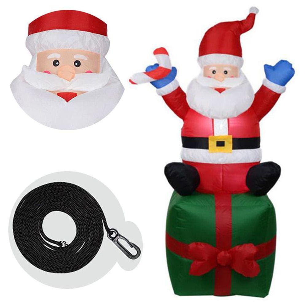 Papai Noel Natal Decoracao Natalina Caixa Presente Inflavel 1 metro e 80cm