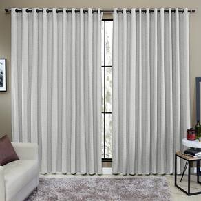 Cortina Semi Blackout 3,00X2,60M Para Varão Simples - Cinza