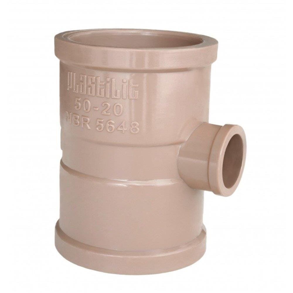 Tee de Redução Plastilit Soldável 50 x 25mm Embalagem com 25 Unidades