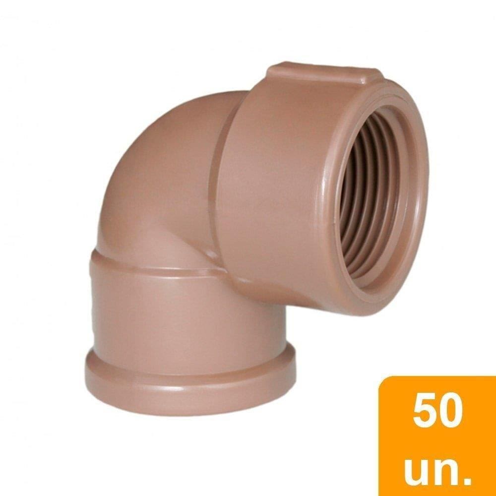 Joelho Soldável com Rosca 90º Plastilit 25mmx1/2 - Embalagem com 50 Unidades