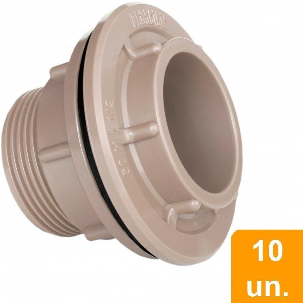 Adaptador Soldável Plastilit para Caixa D`água 20mm x 1/2 Embalagem com 10 Unidades