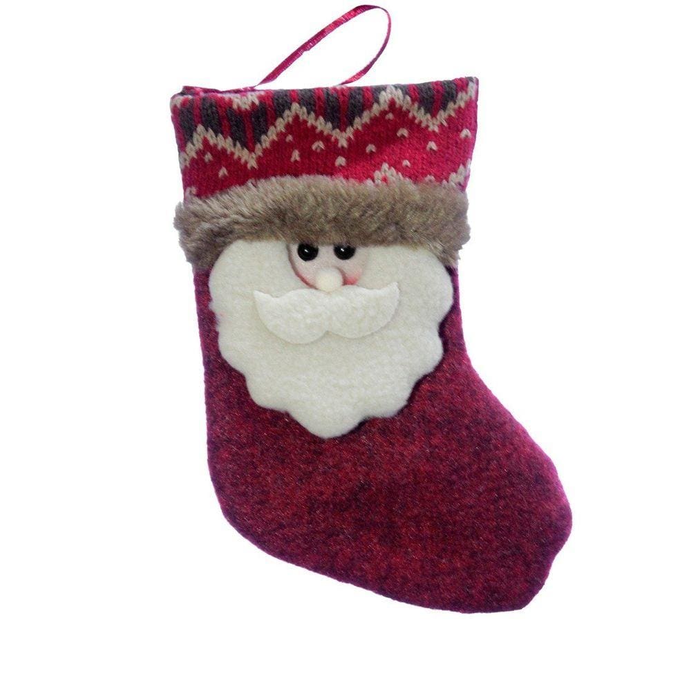 Kit 6 Peças Decoração Natal Bota Meia Papai Noel Natalino 18cm