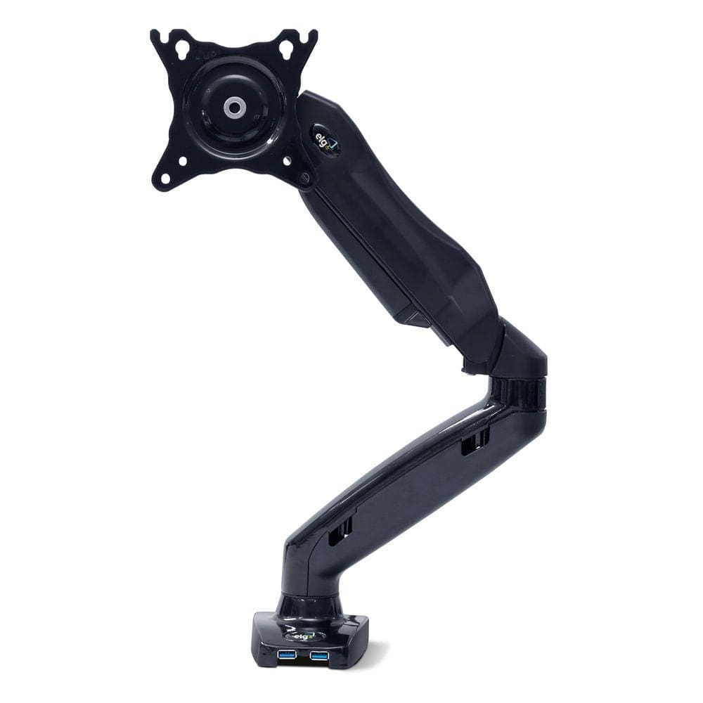 Suporte Articulado de Mesa c/ Pistão a Gás - 2 Cabos USB 3.0 - 5 GBIT/S - p/ Monitores de 17 a 27 - Preto - F90USB - ELG