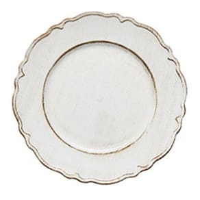 Sousplat Patinado De Plástico Moon Branco 25Cm