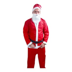 Fantasia Papai Noel Adulta Completa de Feltro - 5 Itens