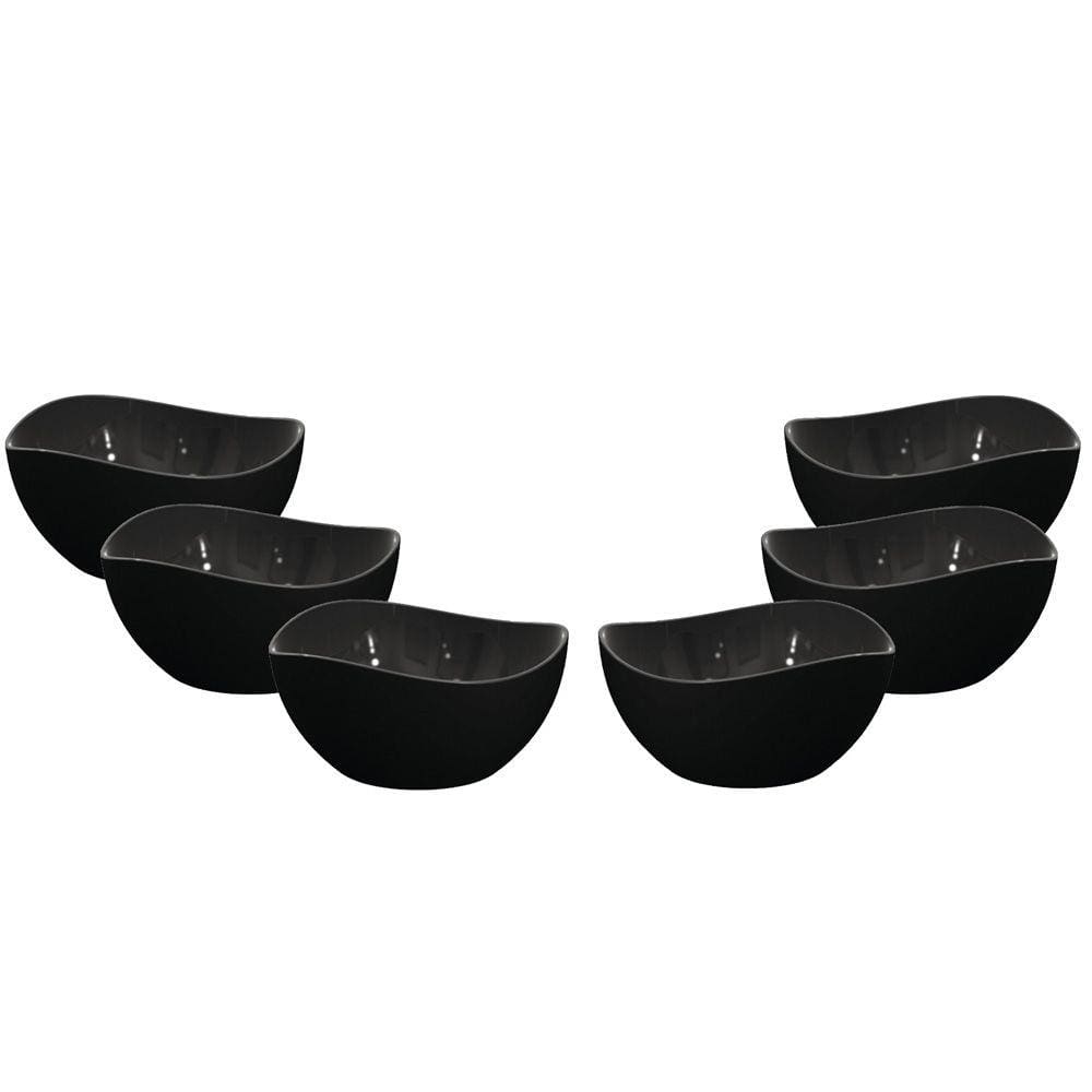 Jogo de Sobremesa Tigela Bowl Cremeira Pote Preto 6un