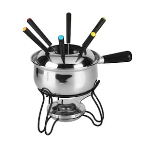 Aparelho De Fondue 10 Peças Aço Inox Bon Gourmet Preto/Prata