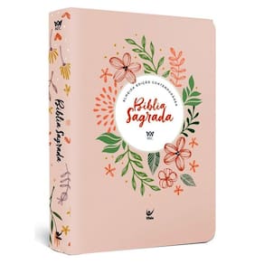 Bíblia Aec - Letra Gigante - Capa Salmão Flores
