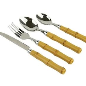 Faqueiro Bambu Asper 24 Peças Talheres - Mimo Style