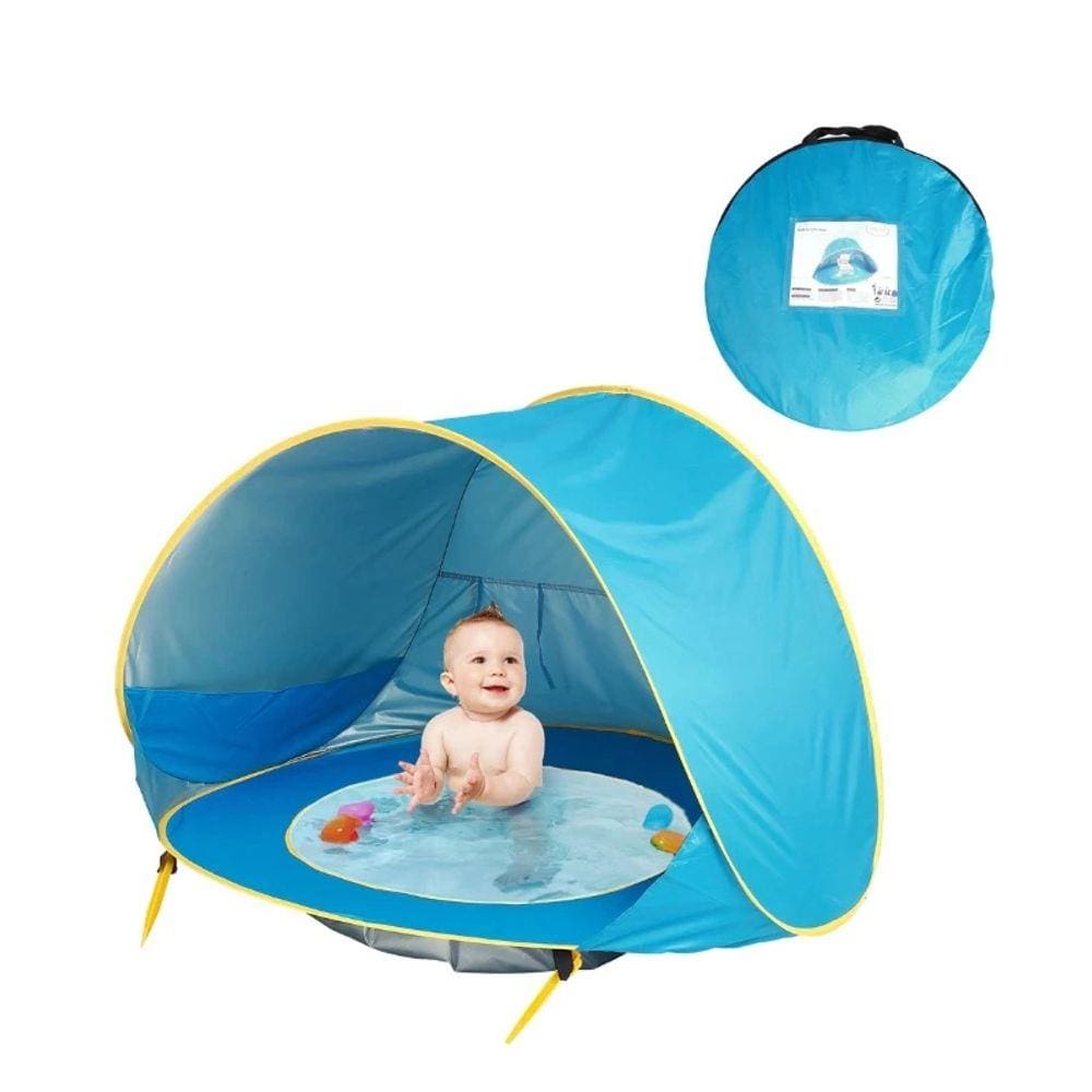 Barraca de praia infantil com piscina e com proteção UPF 50 + UV