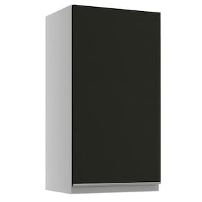 Armário Aéreo Glamy 35cm 1 Porta Branco Preto