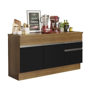 Balcão Pia Madesa Glamy 150Cm 2 Portas 2 Gaveta Rustic Preto