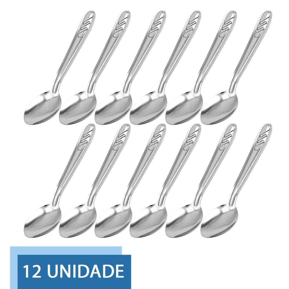 Kit 12 Colheres De Sobremesa Inox Gourmet Buffet Restaurante