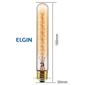 Lâmpada T30 Filamento Carbono 40W 110V Elgin 2000K Âmbar