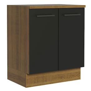 Balcão de Cozinha Agata 70cm 2 Portas Rustic Preto