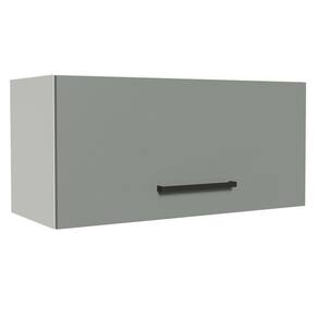 Armário Aéreo de Cozinha Agata 70cm 1 Porta Branco Cinza