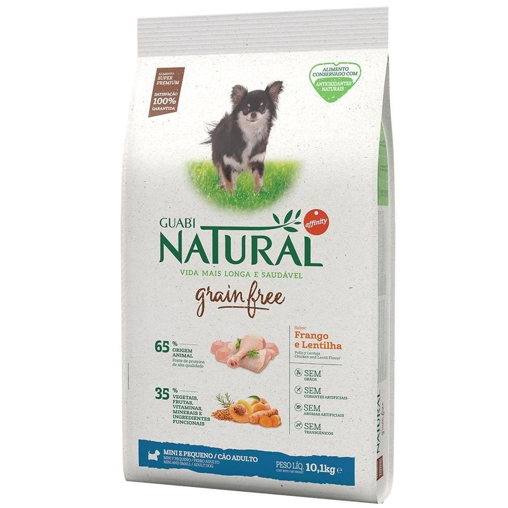 Ração Guabi Grain Free Cao Ad Mini/Peq Frango Lentilha 10,1K