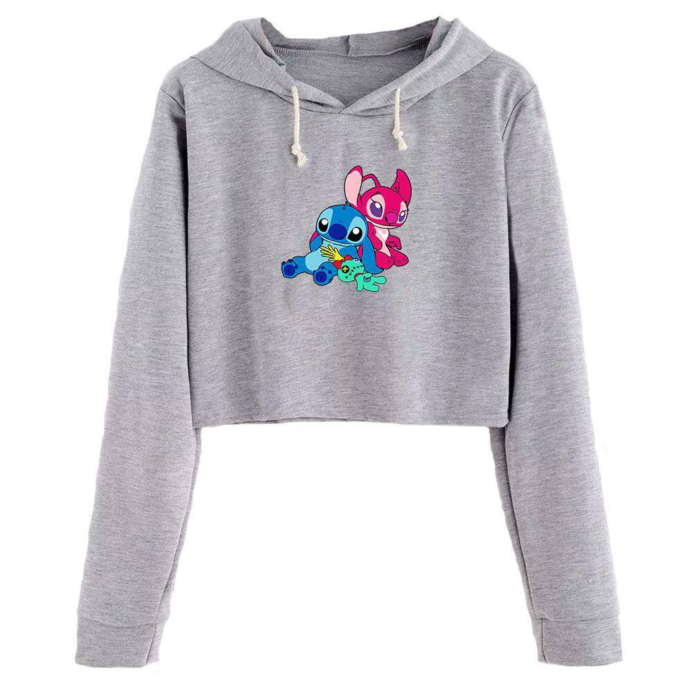 stitch fluffy moletom com capuz