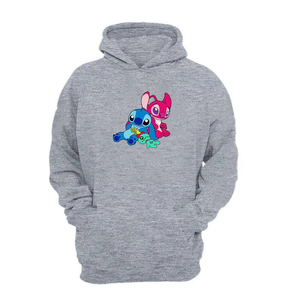 stitch fluffy moletom com capuz