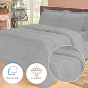 Jogo de Cama Queen com Edredom Lençol Fronha Função Cobre Leito e Cobertor