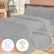 Jogo de Cama Queen com Edredom Lençol Fronha Função Cobre Leito e Cobertor