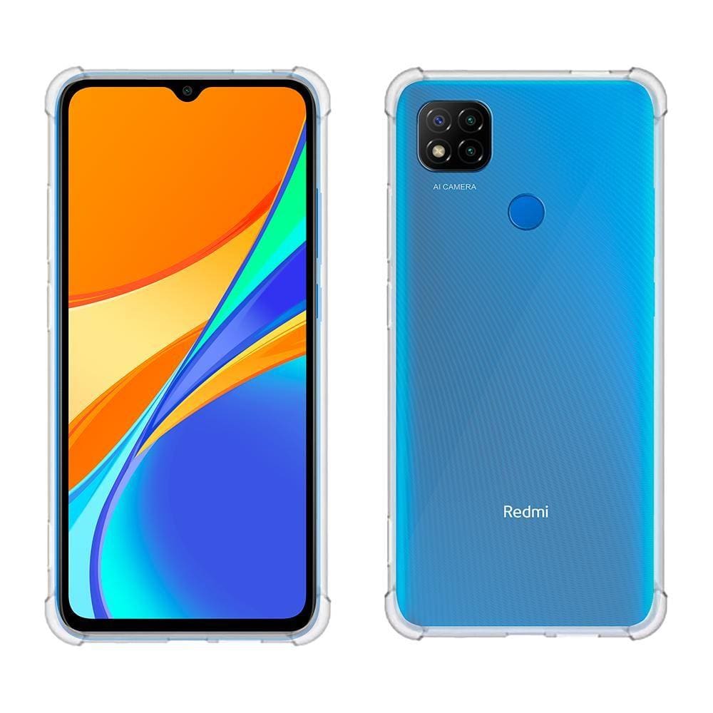 Capa protetora Anti-impacto de silicone Smartphone Xiaomi Redmi 9C, Transparente