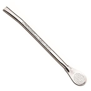 Bomba Chimarrão Mate Tererê 19cm Aço Inox Abaulada Lisa Desenhada - 600 Taumer