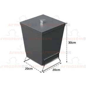 Lixeira 6,5 Litros Com Suporte Apoio Quadrada Banheiro Cromado - 1447 Stolf