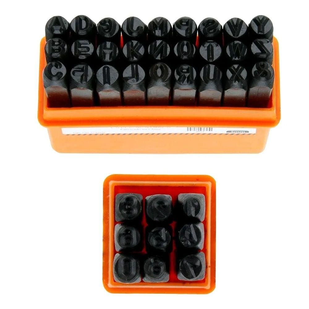 Kit Jogo Marcador Punção Alfabeto e Algarismo Starfer 6mm