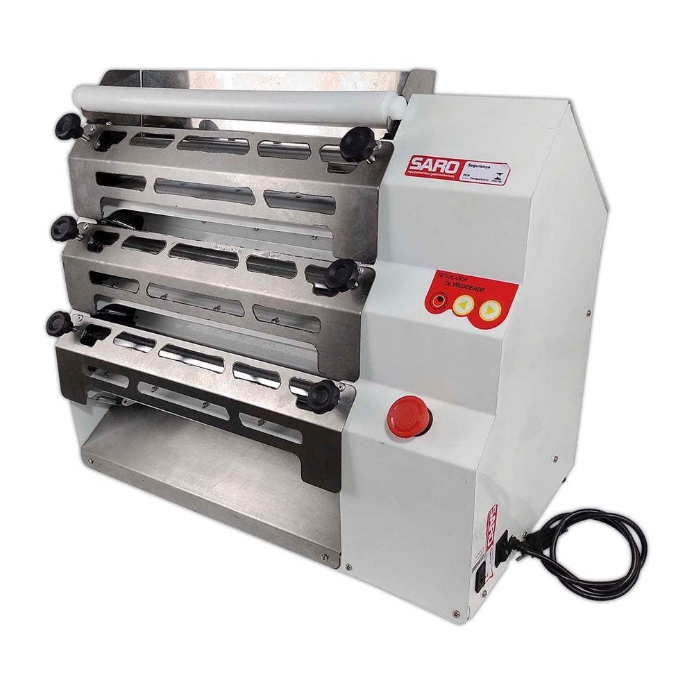 Cilindro Laminador Eletrico 6 Rolos 40 cm Para Massa Pao Bivolt Saro