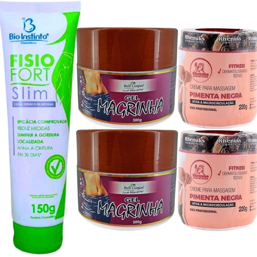 Kit Gordura Localizada Celulite Estrias Perda Medidas