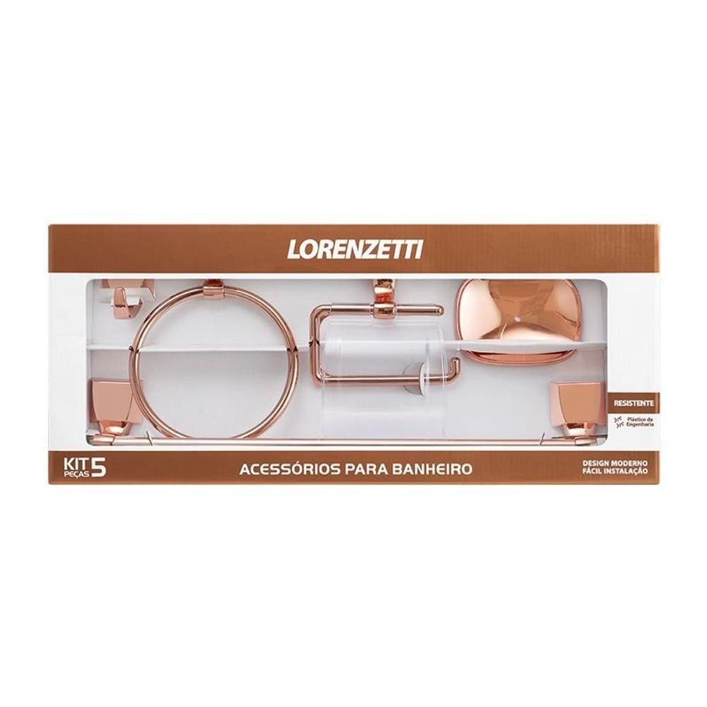 Kit de Acessórios Plásticos Lorenzetti Attic Quadra 2000 F24 Rose Gold