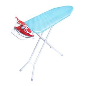 Tábua de Passar Roupas em Aço Grande 122cm Com Suporte para Ferro Azul Poá