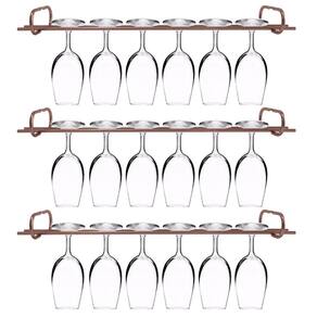 Conjunto 3 Organizadores Porta Taças 42cm Suportes Suspensos Para Taças Rose Gold