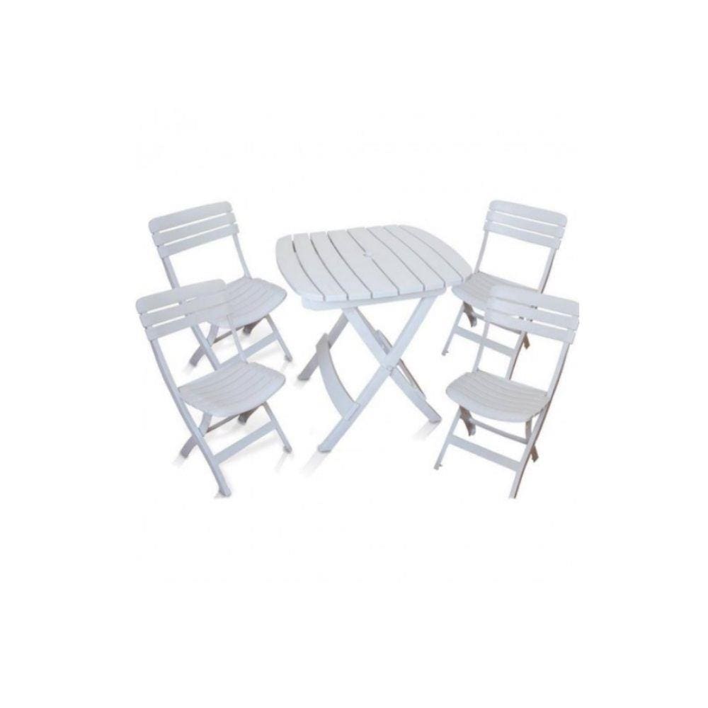 Conjunto Mesa E 4 Cadeiras Ripada Antares Branco Kit 03 Jogo