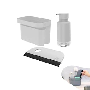 Kit Organizador Pia Dispenser Porta Detergente Rodo Compacto Bancada Cozinha -Ou