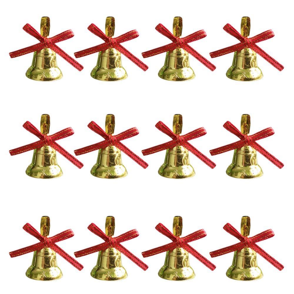 Enfeite de Natal Sinos Dourados 3cm x 2,5cm - 12 Unidades