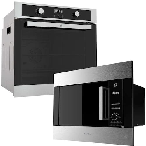 Kit Forno 74L e Micro-ondas 26L de Embutir Oster Black Inox Menor preço em Kit Forno 74L e Micro-ondas 26L de Embutir Oster Black Inox
