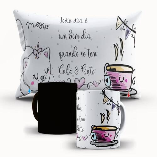 Kit Almofada e Caneca Mágica de Porcelana | Casas Bahia Kit Almofada e Caneca Mágica de Porcelana | Casas Bahia
