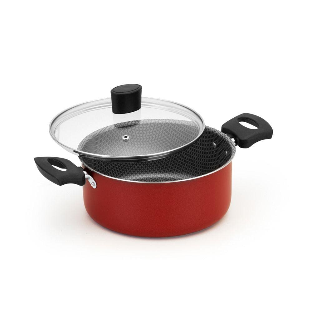 Panela Caçarola Teflon C/tampa Vidro 22cm