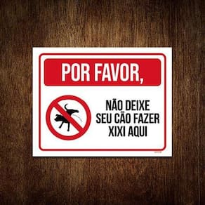 Kit 10 Placa Favor Não Deixe Seu Cão Fazer Xixi Aqui Nova