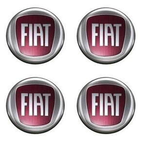 4 Emblema Adesivo Calota Fiat Argo Resinado Vermelho 48Mm