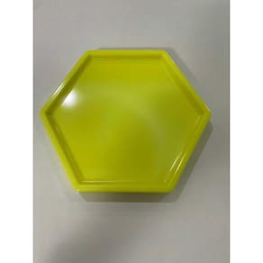BANDEJA SEXTAVADA 18X20,5CM - AMARELA FLUORESCENTE - 1 unidade