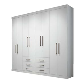 Guarda Roupa Casal 8 Portas 6 Gavetas Branco Brilho- Havana Master/Santos Andirá