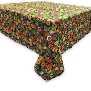 Toalha de Mesa de Natal Estampada Quadrada em Algodão 1,40m